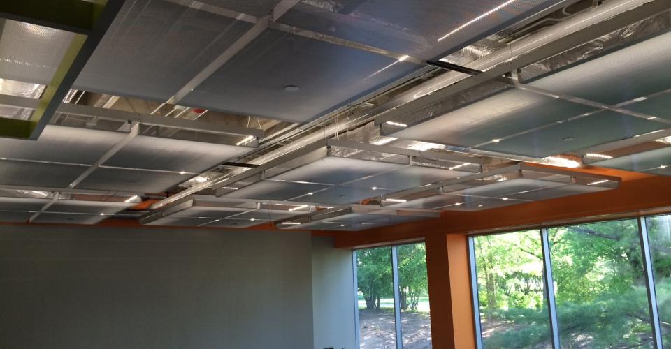 Perforated Cieling Panels and Grid System- ACT Wellness Center, Iowa City IA